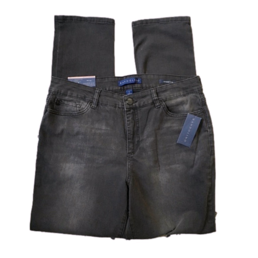 Bandolino Mandie Slim Dark Gray Wash Jeans NWT Size 12
